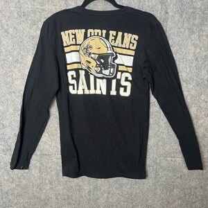 NFL Team Apparel Men Size‎ Small New Orleans Saints Black Long Sleeve Tee Shirt